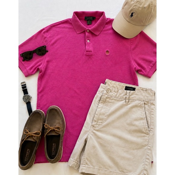 Lauren Ralph Lauren Other - Lauren Ralph Lauren Mens XL, Pink, Cotton Pique, Short Sleeve, Crest Polo Shirt
